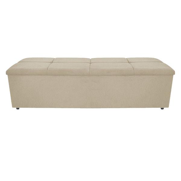 Imagem de Kit Cabeceira e Calçadeira Munique 160 cm Queen Size Suede Bege - ADJ Decor