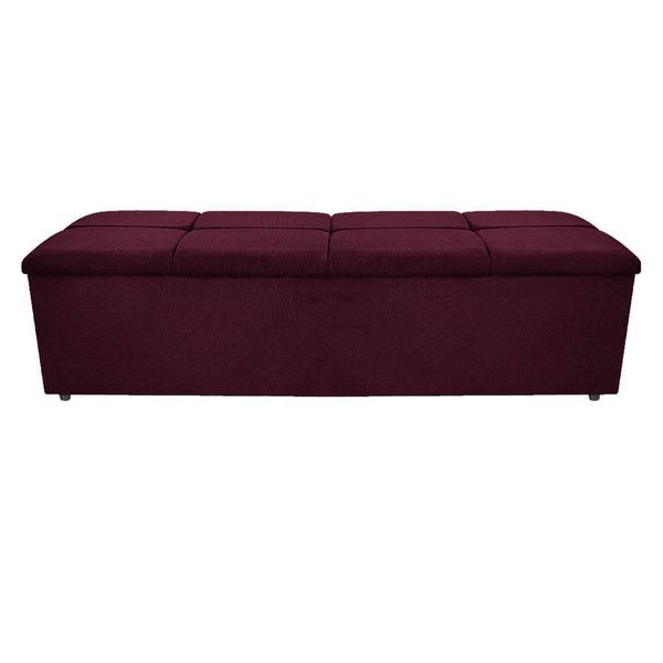 Imagem de Kit Cabeceira e Calçadeira Munique 160 cm Queen Size Suede Bordô - ADJ Decor