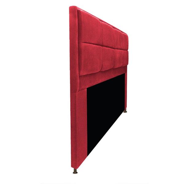 Imagem de Kit Cabeceira e Calçadeira Munique 160 cm Queen Size Suede Vermelho - Doce Sonho Móveis