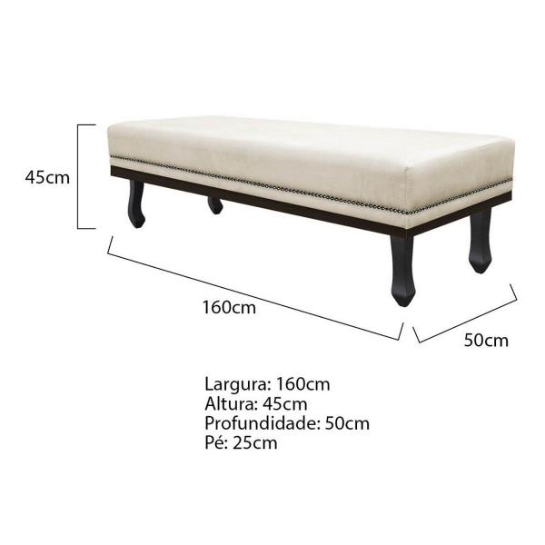 Imagem de Kit Cabeceira e Calçadeira Queen Orlando P02 160 cm para cama Box Corano - ADJ Decor