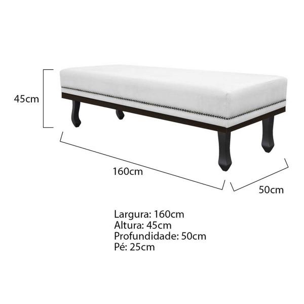 Imagem de Kit Cabeceira e Calçadeira Queen Orlando P02 160 cm para cama Box Corano - ADJ Decor