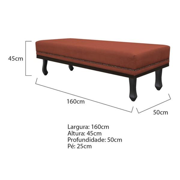 Imagem de Kit Cabeceira e Calçadeira Queen Orlando P02 160 cm para cama Box Suede Terracota - Amarena Móveis