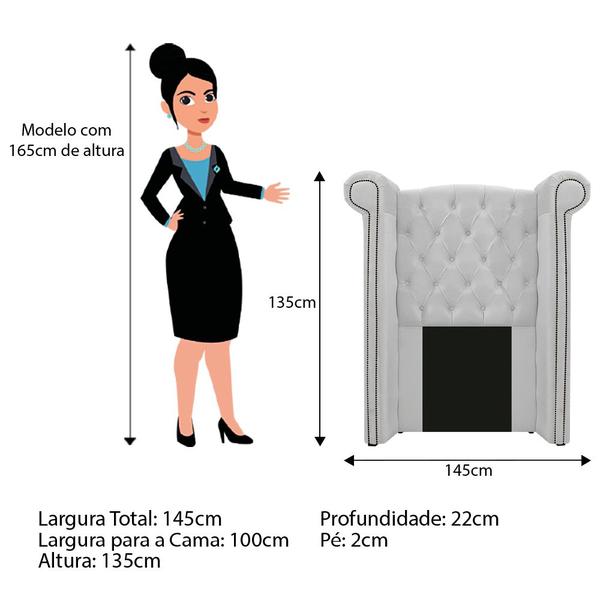 Imagem de Kit Cabeceira e Calçadeira Veneza 100 cm Solteiro Suede Branco - ADJ Decor