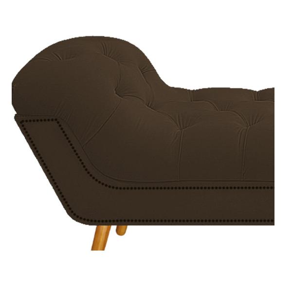 Imagem de Kit Cabeceira e Calçadeira Veneza 140 cm Casal Suede Marrom - ADJ Decor