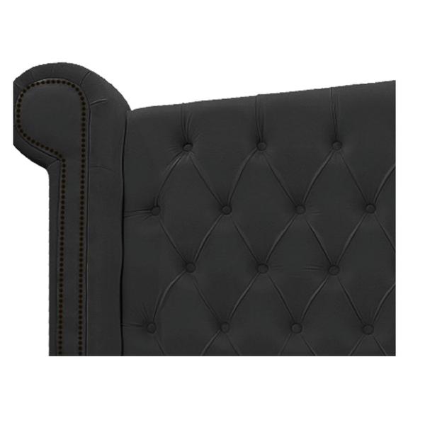 Imagem de Kit Cabeceira e Calçadeira Veneza 140 cm Casal Suede Preto - Amarena Móveis