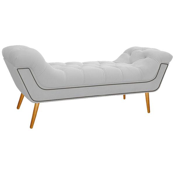 Imagem de Kit Cabeceira e Calçadeira Veneza 160 cm Queen Size Corano Branco - ADJ Decor