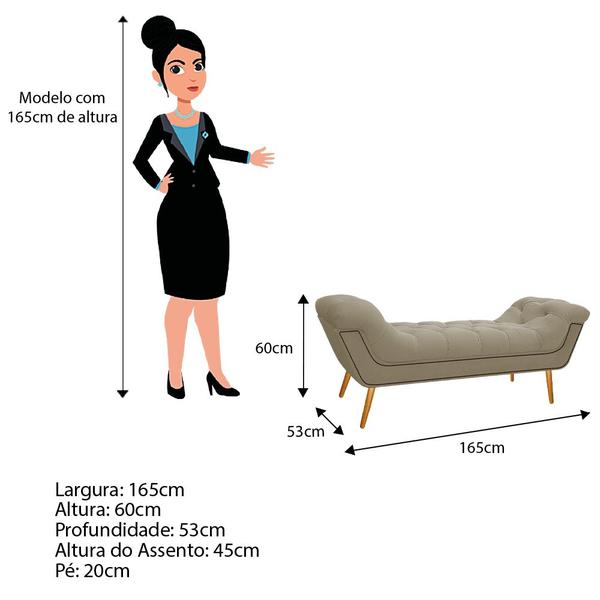 Imagem de Kit Cabeceira e Calçadeira Veneza 160 cm Queen Size Linho Bege - Doce Sonho Móveis