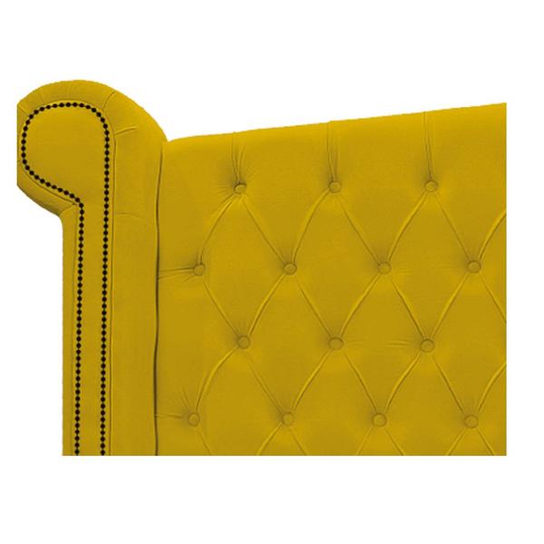 Imagem de Kit Cabeceira e Calçadeira Veneza 195 cm King Size Suede Amarelo - Amarena Móveis