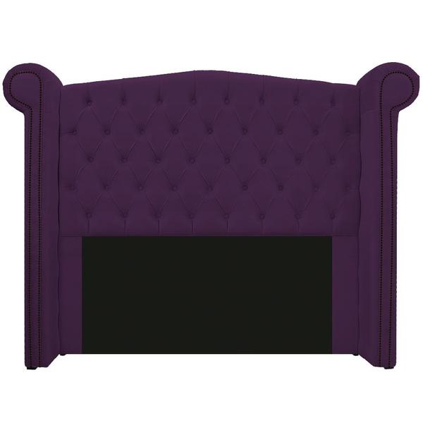 Imagem de Kit Cabeceira e Calçadeira Veneza 195 cm King Size Suede Roxo - Amarena Moveis