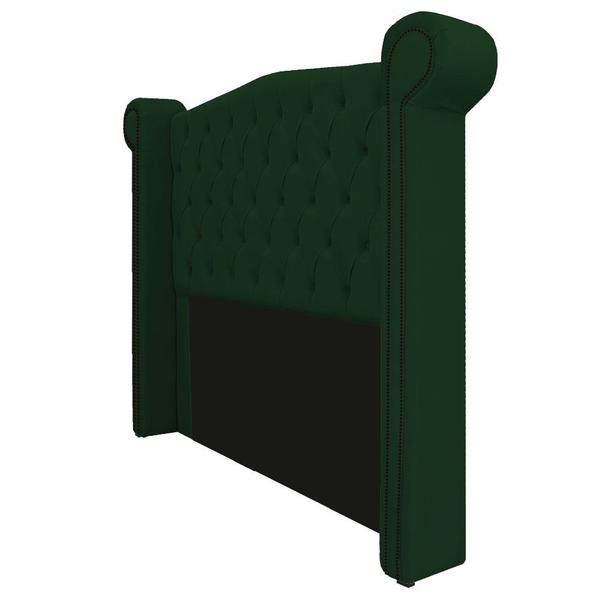 Imagem de Kit Cabeceira e Calçadeira Veneza 195 cm King Size Suede Verde - Amarena Moveis