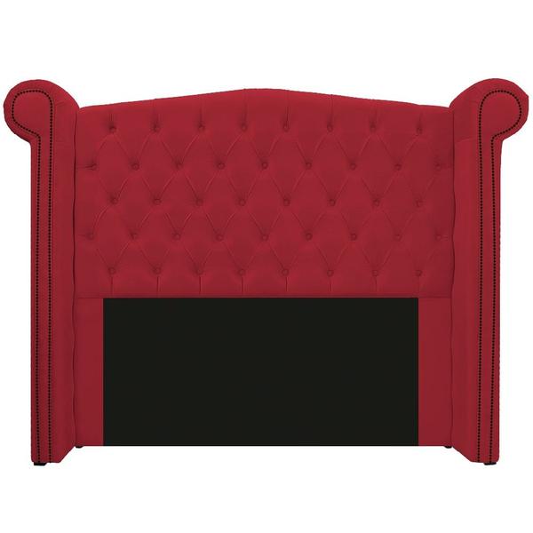 Imagem de Kit Cabeceira e Calçadeira Veneza 195 cm King Size Suede Vermelho - Amarena Moveis