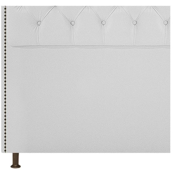 Imagem de Kit Cabeceira e Calçadeira Yasmim 140 cm Casal Corano Branco - ADJ Decor