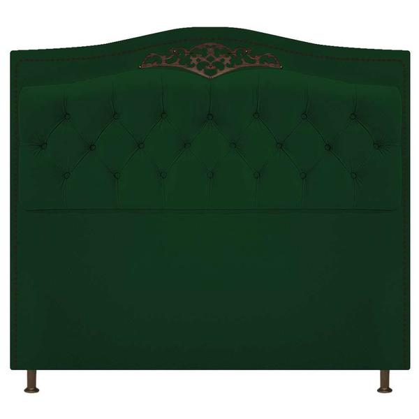 Imagem de Kit Cabeceira e Calçadeira Yasmim 140 cm Casal Suede Verde - ADJ Decor