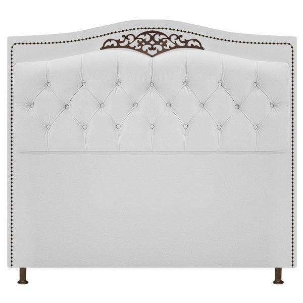 Imagem de Kit Cabeceira e Calçadeira Yasmim 160 cm Queen Size Corano Branco - ADJ Decor