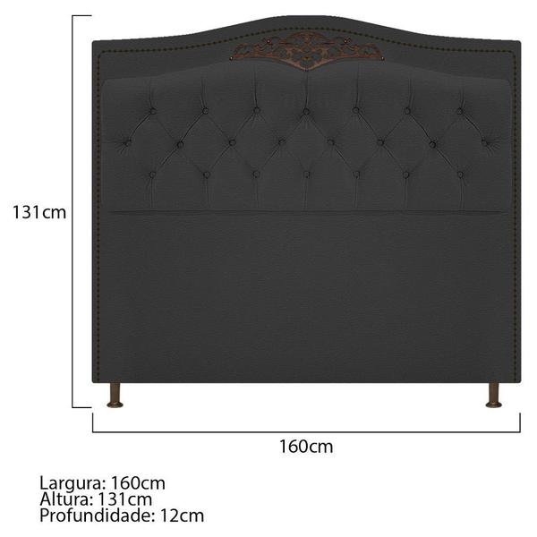 Imagem de Kit Cabeceira e Calçadeira Yasmim 160 cm Queen Size Corano Preto - ADJ Decor