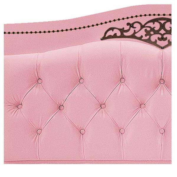 Imagem de Kit Cabeceira e Calçadeira Yasmim 160 cm Queen Size Suede Rosa Bebê - Amarena Móveis