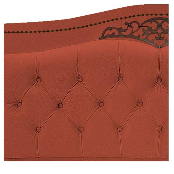 Imagem de Kit Cabeceira e Calçadeira Yasmim 160 cm Queen Size Suede Terracota - Amarena Móveis