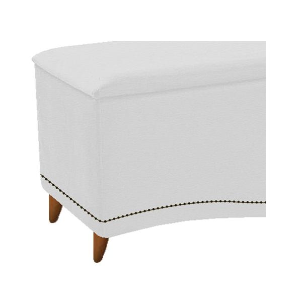 Imagem de Kit Cabeceira e Calçadeira Yasmim 195 cm King Size Corano Branco - ADJ Decor