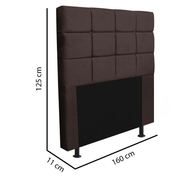 Kit Cabeceira Estofada e Calçadeira Recamier Espanha 160cm Queen Size Quarto Box Suede Marrom - Ahazzo Móveis Imagem de Kit Cabeceira Estofada e Calçadeira Recamier Espanha 160cm Queen Size Quarto Box Suede Marrom - Ahazzo Móveis