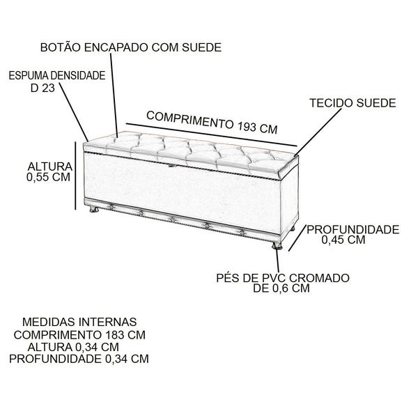 Imagem de Kit Cabeceira Estofada e Puff Baú Sapateira Para Cama Box De Casal King Size 193 cm Pan Dora Suede Vermelho Anchar Estofados 01