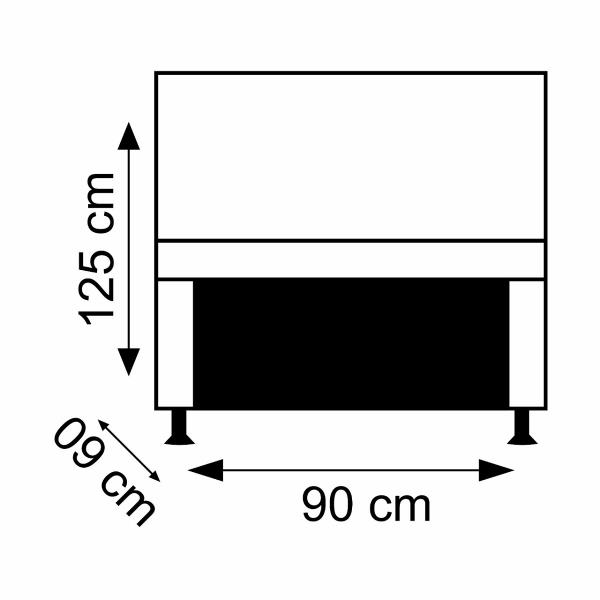 Imagem de Kit Cabeceira Estofada + Recamier Baú Calçadeira Para Cama Box Solteiro Espanha 90 Cm Suede Marrom