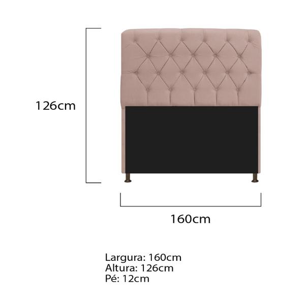 Imagem de Kit Cabeceira Estofado Lady e Recamier Ari 160 cm Queen Size Suede Rosê - Amarena Móveis