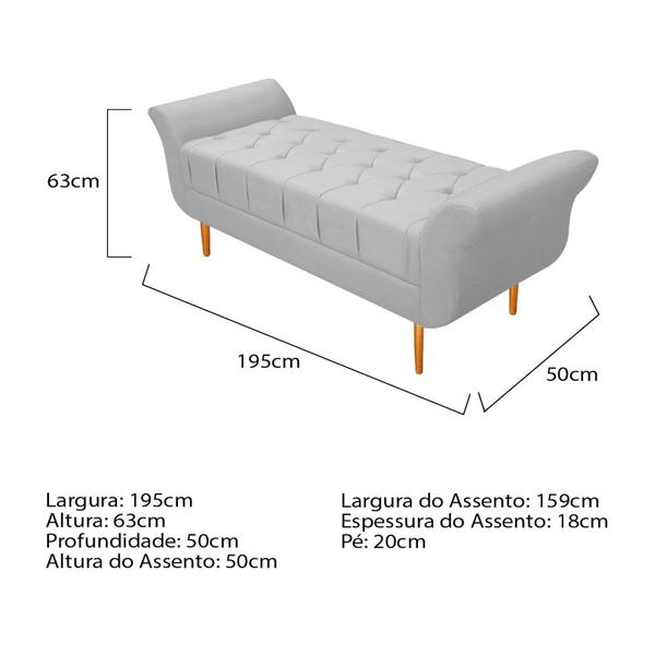 Imagem de Kit Cabeceira Estofado Lady e Recamier Ari 195 cm King Size Sintético Branco - Amarena Móveis