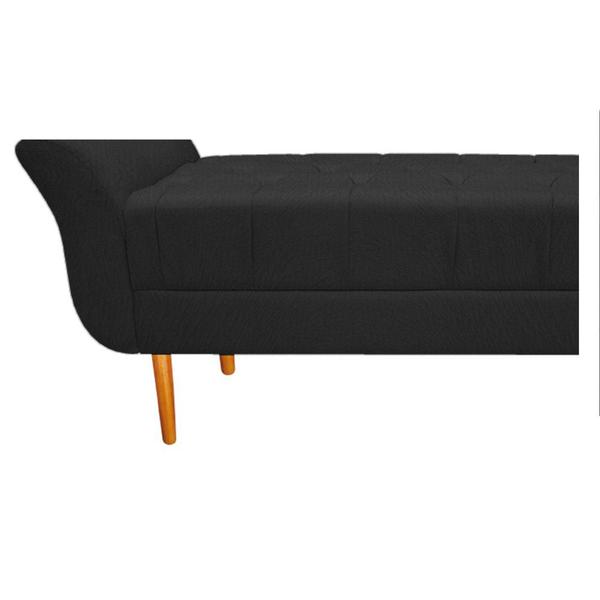 Imagem de Kit Cabeceira Lady e Recamier Ari 140 cm Casal Suede Preto - ADJ Decor