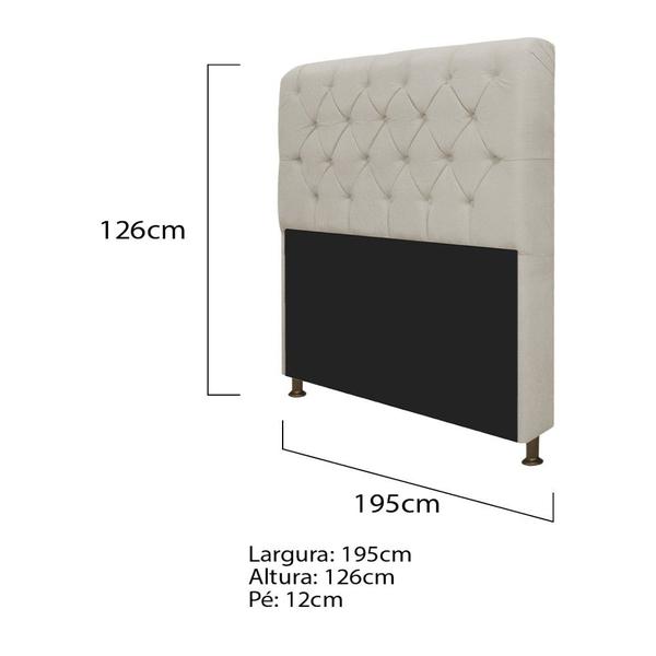 Imagem de Kit Cabeceira Lady e Recamier Ari 195 cm King Size Suede Bege - ADJ Decor