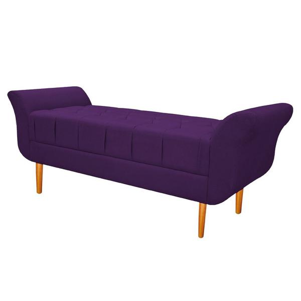 Imagem de Kit Cabeceira Lady e Recamier Ari 195 cm King Size Suede Roxo - ADJ Decor