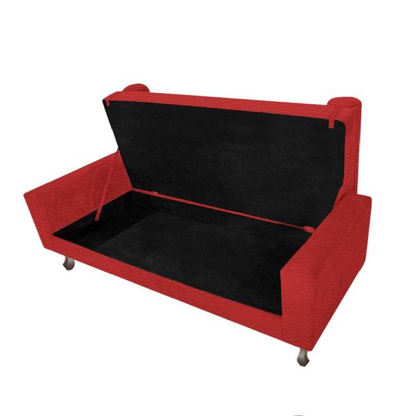 Imagem de Kit Cabeceira Lady e Recamier Félix 140 cm Casal Corano Vermelho - ADJ Decor