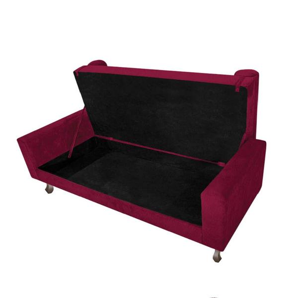 Imagem de Kit Cabeceira Lady e Recamier Félix 140 cm Casal Suede Bordô - ADJ Decor