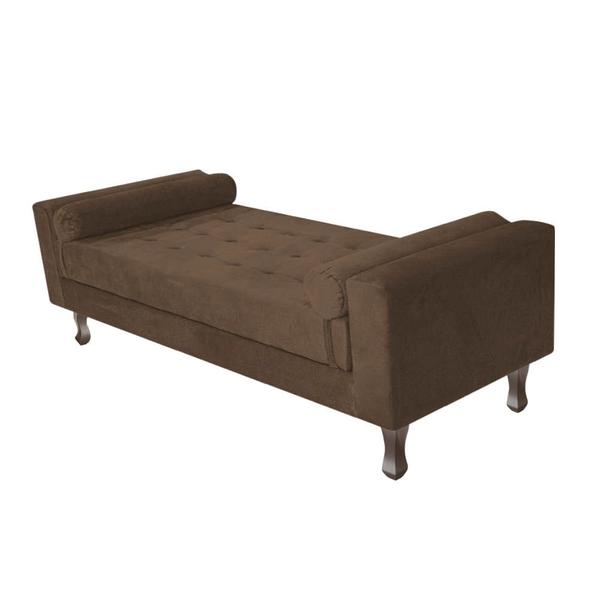 Imagem de Kit Cabeceira Lady e Recamier Félix 195 cm King Size Suede Marrom - ADJ Decor