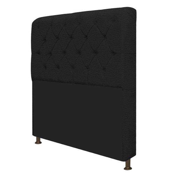 Imagem de Kit Cabeceira Lady e Recamier Félix 90 cm Solteiro Corano Preto - ADJ Decor