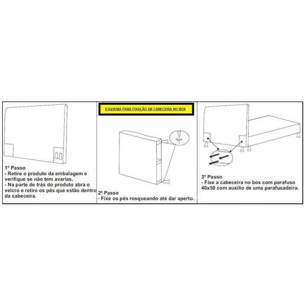 Imagem de Kit Cabeceira Mais Calçadeira Baú Casal King 195cm Para Cama Box Paris Napa Branco - DS Estofados