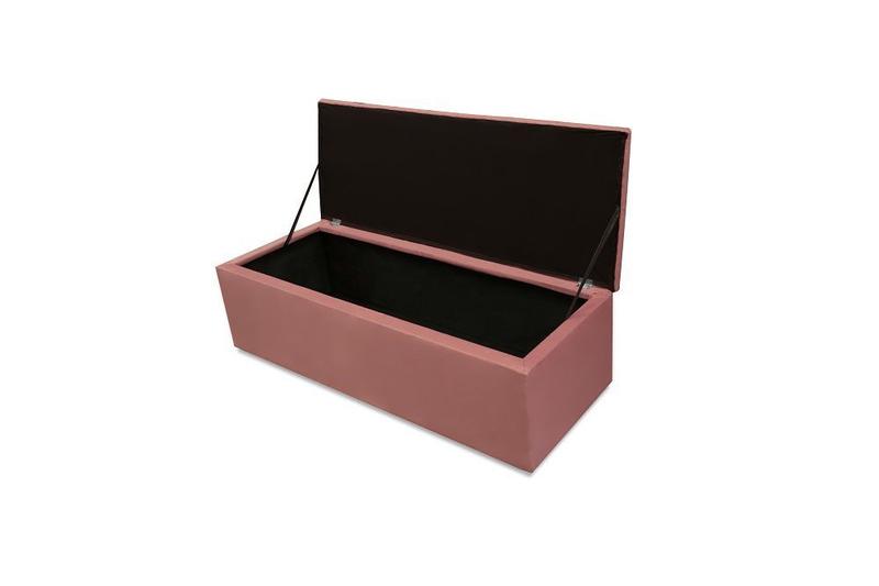 Imagem de Kit cabeceira paris mais calçadeira 160cm suede rosa