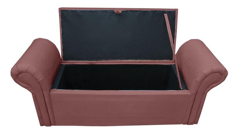 Imagem de Kit Cabeceira + Recamier Baú Agnes Para Cama Box Casal King 195 Cm - Suede - Sv Decor