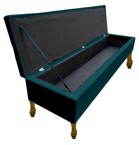 Imagem de Kit Cabeceira + Recamier Iza Para Cama Box Casal Queen 158 Cm - Suede - Sv Decor