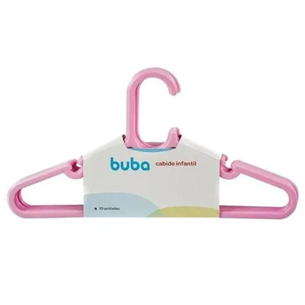 Imagem de Kit Cabide 10 Unid Infantil Buba Rosa 12716