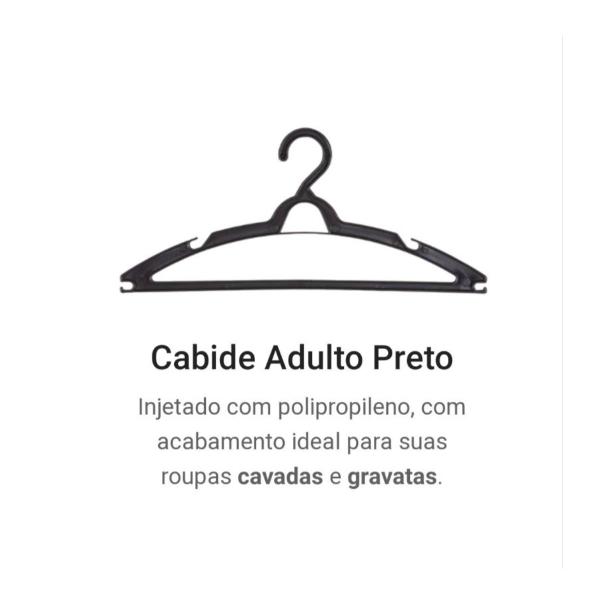 Imagem de Kit Cabide Preto Adulto Reforçado 50 Unidades