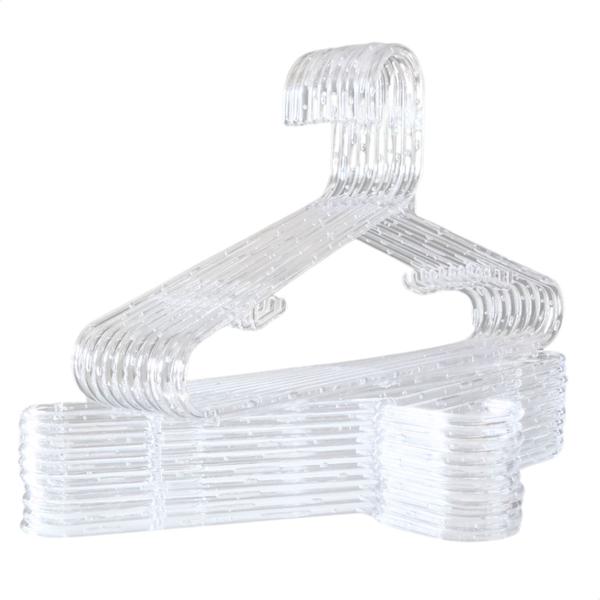 Kit cabides adulto acrílico transparente 50 unidades reforçado - KONTUZ Kit cabides adulto acrílico transparente 50 unidades reforçado - KONTUZ