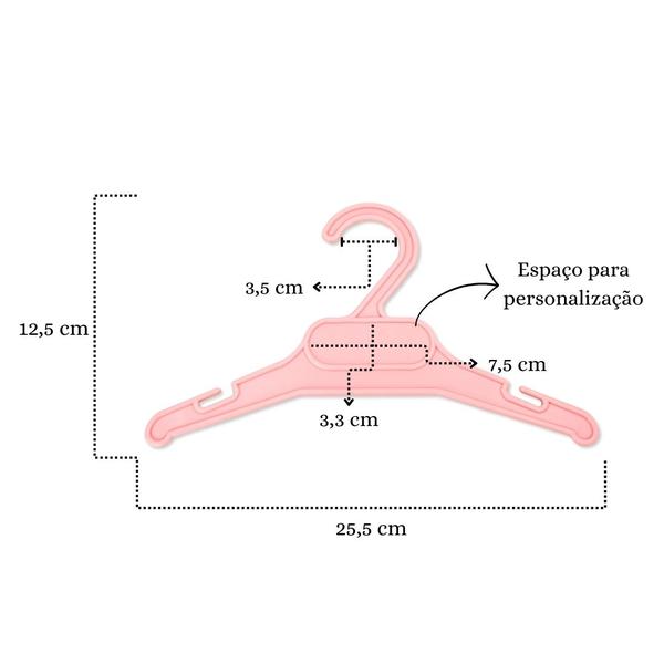 Imagem de Kit Cabides Para Loja De Roupa Infantil Setor Feminino - 50 Unidades