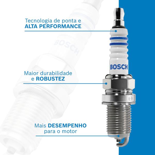 Imagem de Kit Cabo E Vela de Ingnição Original Bosch Fiat Siena 1.4 MPI 8V Tetrafuel 2006 a 2012