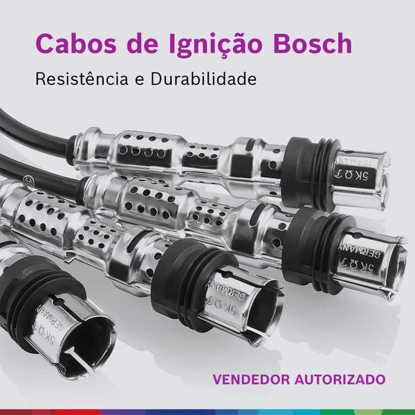 Imagem de Kit Cabo E Vela de Ingnição Original Bosch Volkswagen Gol G6 1.6 8V Total Flex 2012 a 2016