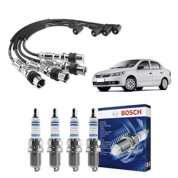 Imagem de Kit Cabo E Vela de Ingnição Original Bosch Volkswagen Voyage 1.6 8V I-Motion Total Flex 2010 a 2012