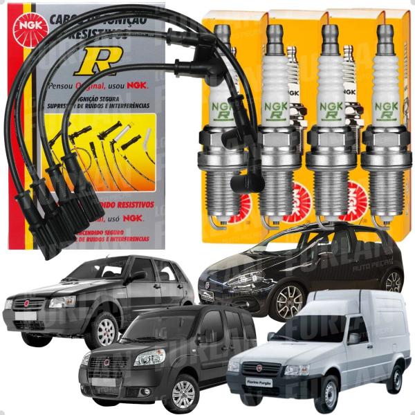 Imagem de Kit Cabos E Velas Fiat Palio Siena Strada Idea Uno Fire Flex