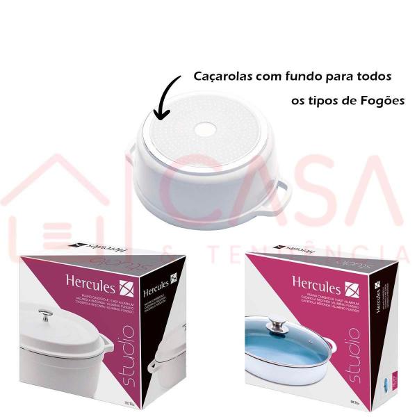 Imagem de Kit Caçarolas Assadeira Hercules Antiaderente Ceramico