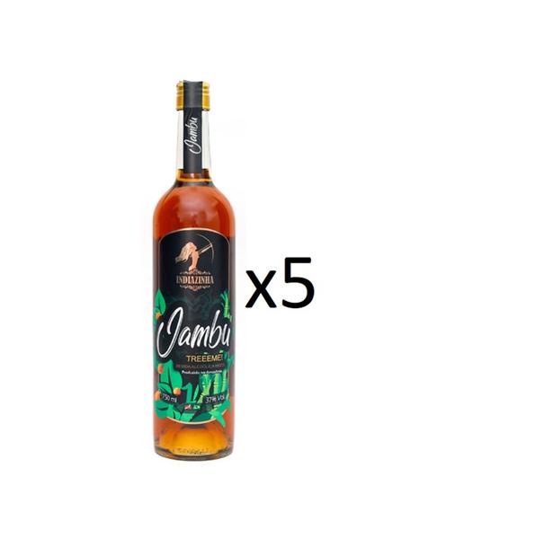 Imagem de Kit Cachaça De Jambu Indiazinha 750ml 5 unidades