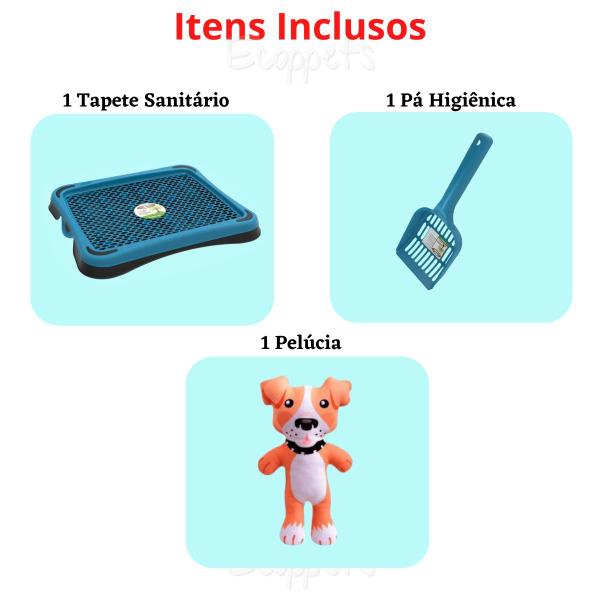 Imagem de Kit Cachorro Tapete Pá Coletadora Pelúcia Resistente Lavável