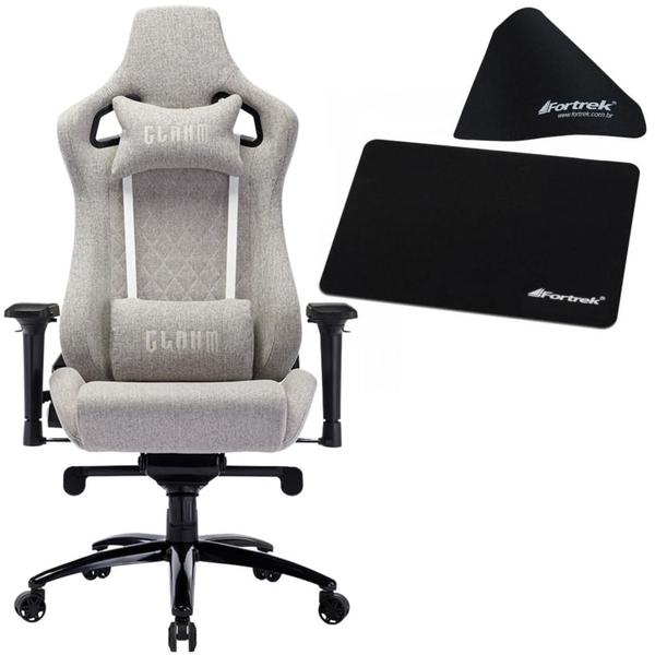 Imagem de Kit Cadeira Gamer Encosto Reclinável Alto Conforto Ergonômica Apoio  Lombar/Pescoço + Mousepad Alta Precisão Speed Preto